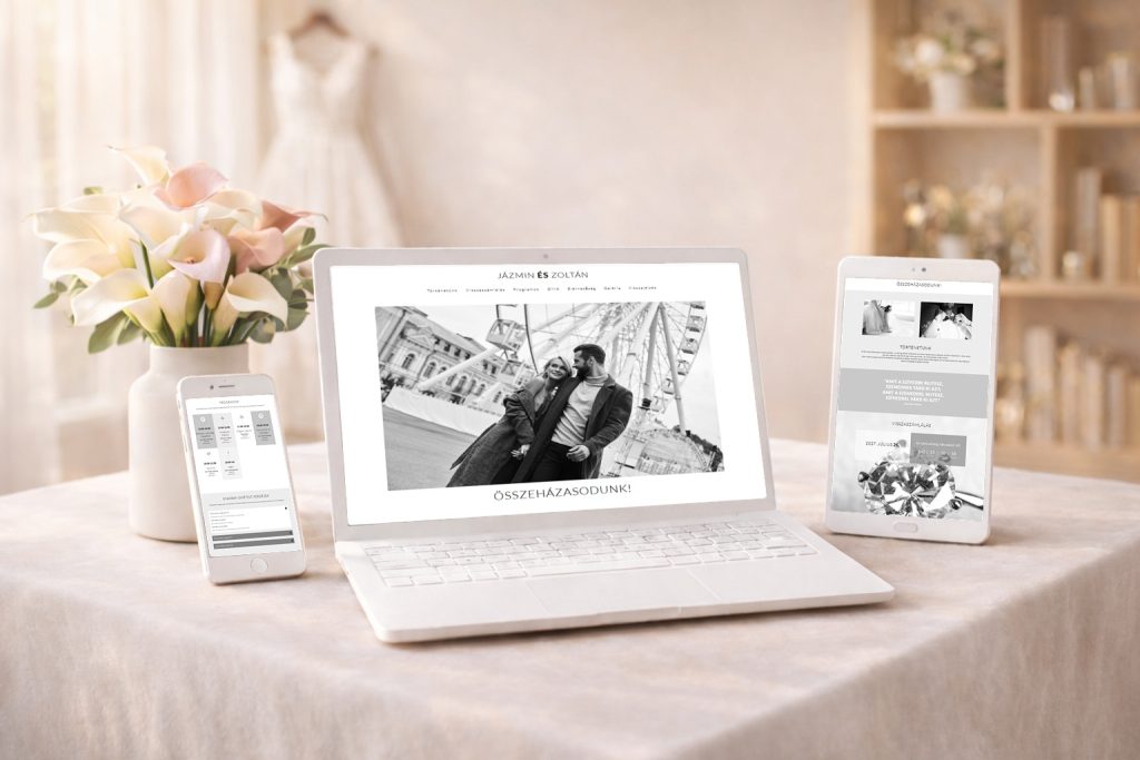 A képen a Black and White stílus látható számítógépen, telefonon és tableten